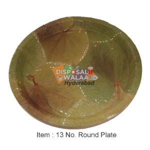 13 No NATURAL LEAF Round Plate – 50 Pcs