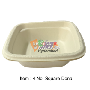 4 No BAGASSE Square Dona – 50 Pcs