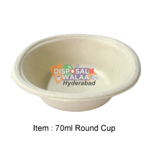 70ml Bagasse Round Cup – 50 Pcs