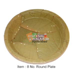 8 No Round PlateNATURAL LEAF  – 20 Pcs